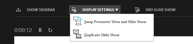 Screenshot of the Power Point Display Settings